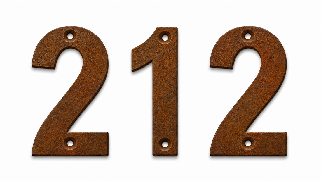Corten steel house numbers — pre-drilled